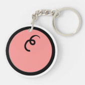 Cute Kawaii Pink Piggy Vector Art Sleutelhanger (Achterkant)