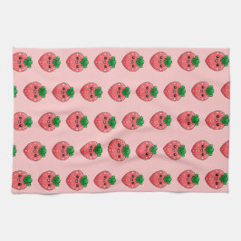Cute Kawaii Pink Strawberry Character Theedoek