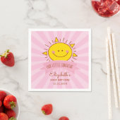 Cute Kawaii Pink Sunshine Kinder 1e verjaardag Servet (Insitu)