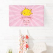Cute Kawaii Pink Sunshine Kinder 1e verjaardag Spandoek (Insitu)