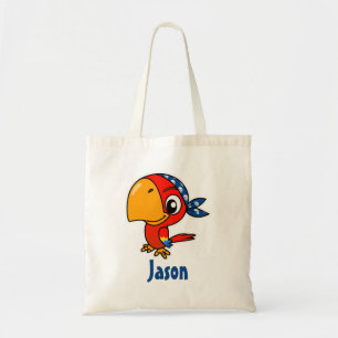 Cute kawaii pirate parrot canvas tas