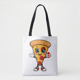 Cute Kawaii Pizza Boodschaptas Tote Bag