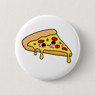 Cute Kawaii Pizza Slice Ronde Button 5,7 Cm