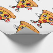 Cute Kawaii Pizza Wrapping Paper for Kids Birthday Cadeaupapier (Hoek)