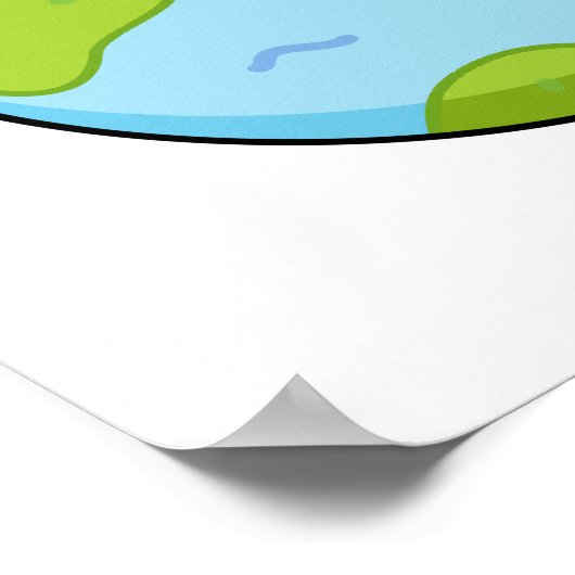 Cute Kawaii Planet Earth Poster (Hoek)