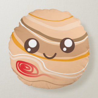 Cute Kawaii Planet Jupiter Rond Kussen