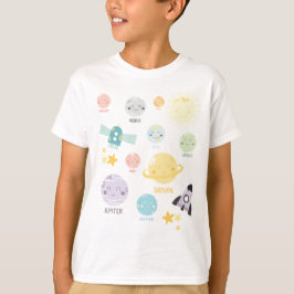 Cute Kawaii Planet Solar System Astronomie T-shirt