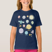Cute Kawaii Planet Solar System Astronomie T-shirt (Voorkant)