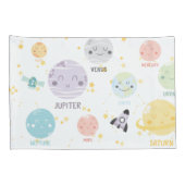 Cute Kawaii Planet Solar System Kind Kussensloop (Achterkant-Rechts)