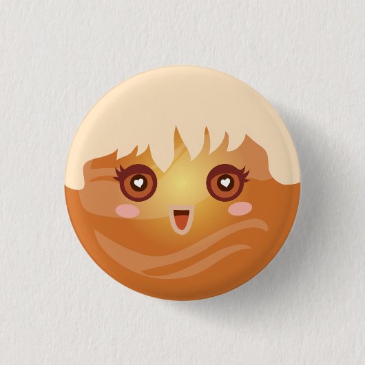 Cute Kawaii Planet Venus Character Ronde Button 3,2 Cm (Voorkant)
