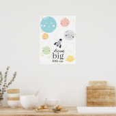 Cute Kawaii Planets Dream Big Little One Poster (Keuken)
