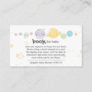 Cute Kawaii Planets met Stars Books for Baby Informatiekaartje