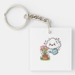 Cute Kawaii Plant Vriendelijkheid Cute Cloud en FS Sleutelhanger