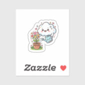 Cute Kawaii Plant Vriendelijkheid Cute Cloud en FS Sticker (Vel)
