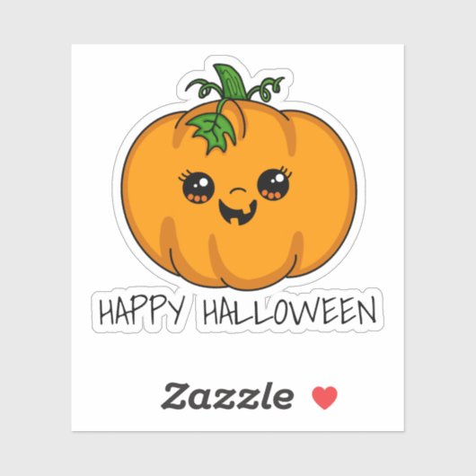 Cute Kawaii Pompoen Halloween Sticker (Vel)