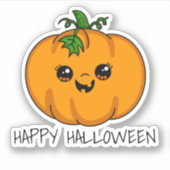 Cute Kawaii Pompoen Halloween Sticker (Voorkant)