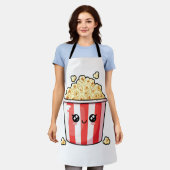 Cute Kawaii Popcorn Bucket Illustration Schort (Gedragen)