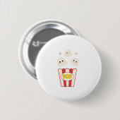 Cute Kawaii Popcorn Ronde Button 5,7 Cm (Voorkant /achterkant)