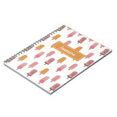 Cute Kawaii Popsicle Iced Poppen enkel roze monogr Notitieboek (Linkerzijde)