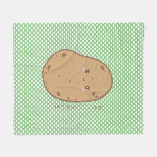 Cute Kawaii Potato Japans Fleece Deken (Voorkant (Horizontaal))