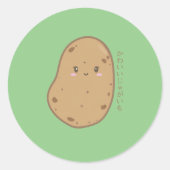 Cute Kawaii Potato Japans Ronde Sticker (Voorkant)