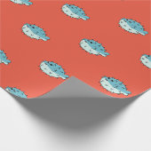 Cute Kawaii Puffer Fish - Sushi Lovers Gift Cadeaupapier (Hoek)