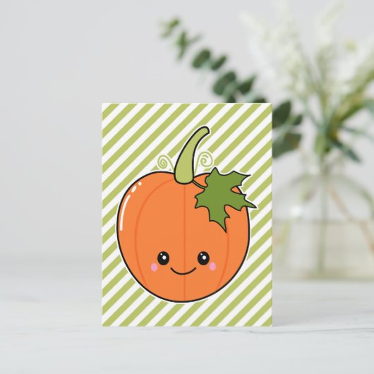 Cute Kawaii Pumpkin Briefkaart (Staand voorkant)
