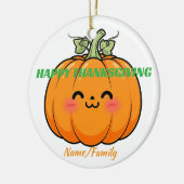 Cute Kawaii Pumpkin Face - Thanksgiving Keramisch Ornament (Links)
