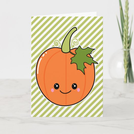 Cute Kawaii Pumpkin Feestdagen Kaart (Voorkant)