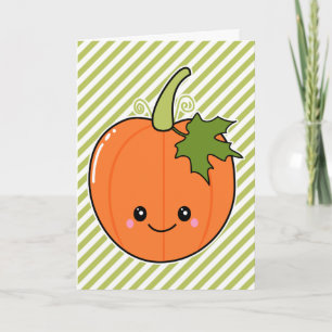 Cute Kawaii Pumpkin Feestdagen Kaart
