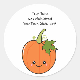 Cute Kawaii Pumpkin Ronde Sticker