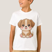Cute Kawaii Puppy Character Design T-shirt (Voorkant)
