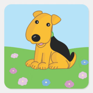 Cute Kawaii Puppy Dog in Field Sticker