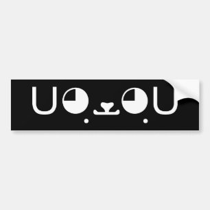 Cute Kawaii Puppy Dog Japans Kaomoji Emoticon Bumpersticker