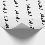 Cute Kawaii Puppy Dog Japans Kaomoji Emoticon Cadeaupapier (Hoek)