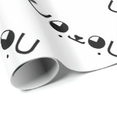 Cute Kawaii Puppy Dog Japans Kaomoji Emoticon Cadeaupapier (Rol Hoek)