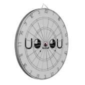 Cute Kawaii Puppy Dog Japans Kaomoji Emoticon Dartbord (Voorkant Links)