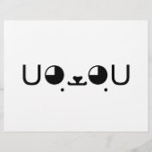 Cute Kawaii Puppy Dog Japans Kaomoji Emoticon Flyer (Voorkant)