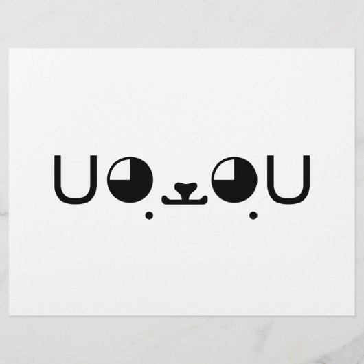 Cute Kawaii Puppy Dog Japans Kaomoji Emoticon Flyer (Voorkant)