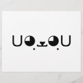 Cute Kawaii Puppy Dog Japans Kaomoji Emoticon Flyer (Achterkant)