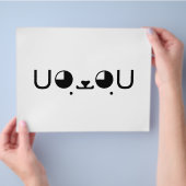 Cute Kawaii Puppy Dog Japans Kaomoji Emoticon Flyer (Hand)