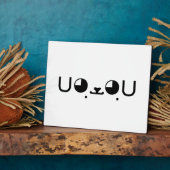 Cute Kawaii Puppy Dog Japans Kaomoji Emoticon Fotoplaat (Zijkant)