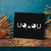 Cute Kawaii Puppy Dog Japans Kaomoji Emoticon Fotoplaat (Zijkant)