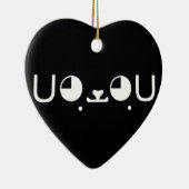 Cute Kawaii Puppy Dog Japans Kaomoji Emoticon Keramisch Ornament (Rechts)