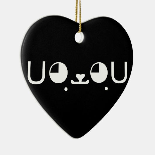 Cute Kawaii Puppy Dog Japans Kaomoji Emoticon Keramisch Ornament (Rechts)