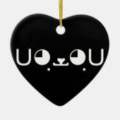 Cute Kawaii Puppy Dog Japans Kaomoji Emoticon Keramisch Ornament (Voorkant)