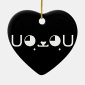 Cute Kawaii Puppy Dog Japans Kaomoji Emoticon Keramisch Ornament (Achterkant)