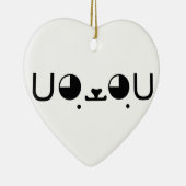 Cute Kawaii Puppy Dog Japans Kaomoji Emoticon Keramisch Ornament (Rechts)