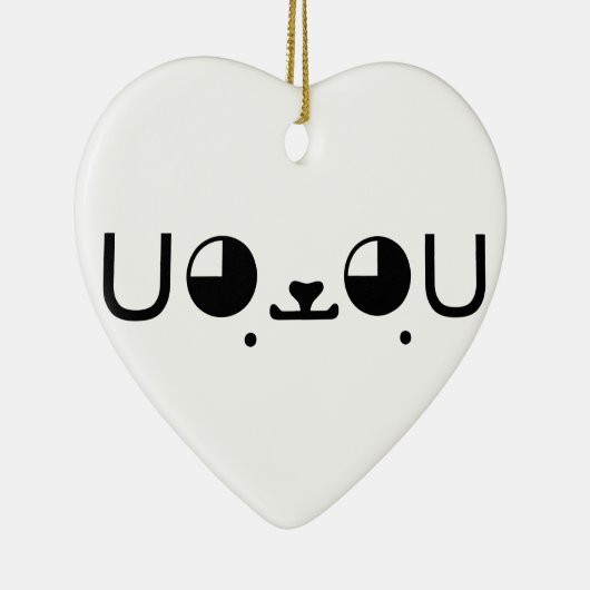 Cute Kawaii Puppy Dog Japans Kaomoji Emoticon Keramisch Ornament (Rechts)