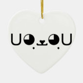 Cute Kawaii Puppy Dog Japans Kaomoji Emoticon Keramisch Ornament (Voorkant)